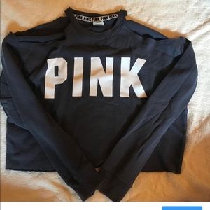 Pink cold shoulder sweater